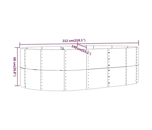 Aiapeenar, Antratsiithall, 212 X 140 X 68 cm Tsingitud Teras