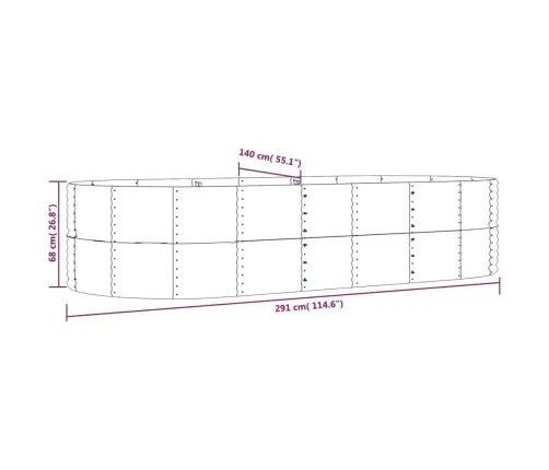 Aukštas Sodo Lovelis, Rudas, 291X140X68cm Cinkuotas Plienas
