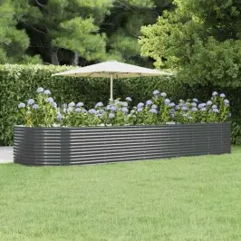 Augstā Puķu Kaste, Antracītpelēka, 447X140X68 Cm, Cinkots Tērauds Vidaxl