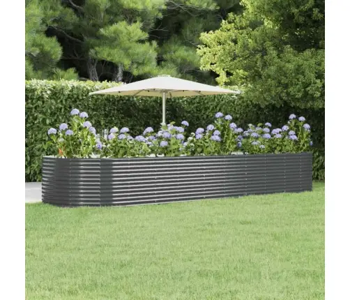 Augstā Puķu Kaste, Antracītpelēka, 447X140X68 Cm, Cinkots Tērauds Vidaxl