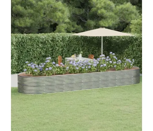 Augstā Puķu Kaste, 510X140X68 Cm, Tērauds, Sudrabaina Vidaxl