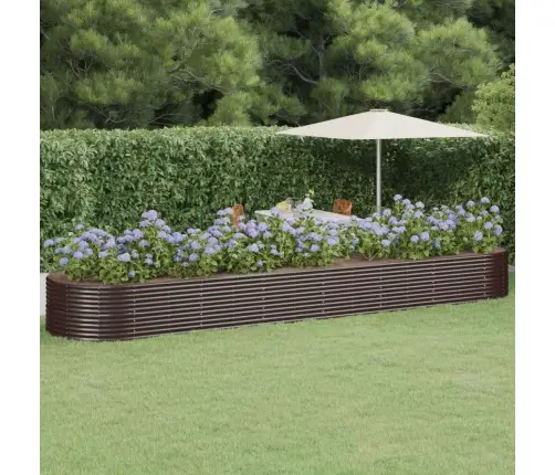 Augstā Puķu Kaste, 584X140X68 Cm, Pulverkrāsots Tērauds, Brūna Vidaxl