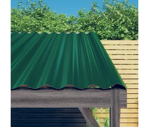 Jumta Paneļi, 12 Gab., Cinkots Tērauds, Zaļi, 60X36 Cm Vidaxl