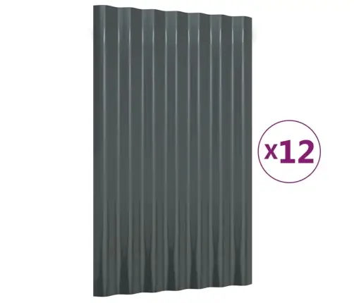 Stogo Plokštės, 12Vnt., Antracito, 60X36cm Cinkuotas Plienas