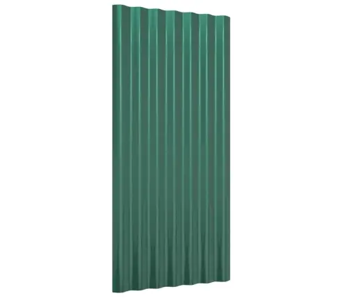 Jumta Paneļi, 12 Gab., Pulverkrāsots Tērauds, Zaļi, 80X36 Cm Vidaxl