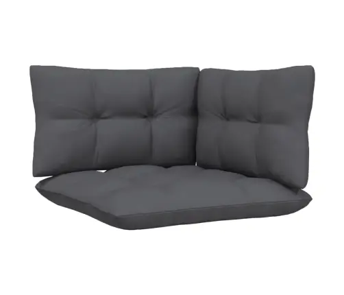 2-Vietīgs Dārza Dīvāns Ar Antracītpelēkiem Matračiem, Priede Vidaxl
