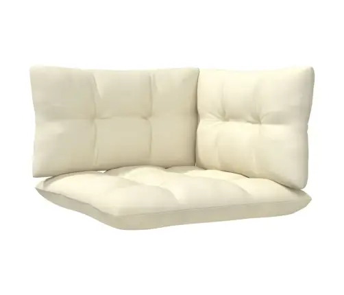 5-Daļīgs Dārza Mēbeļu Komplekts Ar Krēmkrāsas Matračiem, Priede Vidaxl