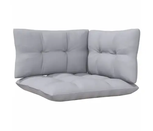 8-Daļīgs Dārza Mēbeļu Komplekts Ar Pelēkiem Matračiem, Priede Vidaxl