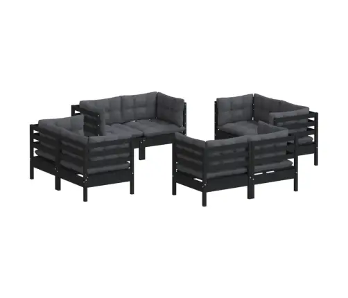 8-Osaline Aiamööbli Komplekt Antratsiithallide Patjadega