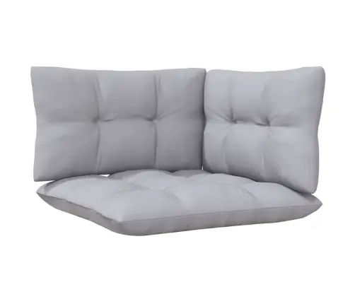 9-Daļīgs Dārza Mēbeļu Komplekts Ar Pelēkiem Matračiem, Priede Vidaxl