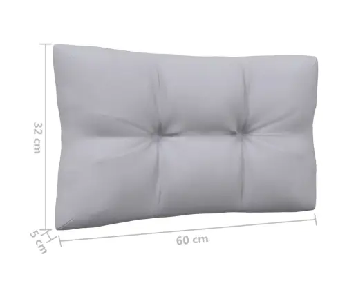 9-Daļīgs Dārza Mēbeļu Komplekts Ar Pelēkiem Matračiem, Priede Vidaxl