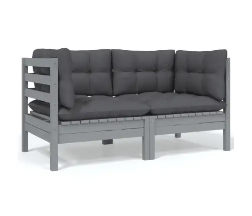 9-Osaline Aiamööbli Komplekt Antratsiithallide Patjadega