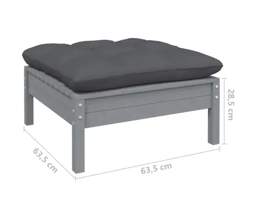 9-Osaline Aiamööbli Komplekt Antratsiithallide Patjadega