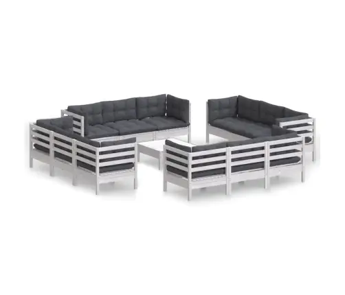 13-Osaline Aiamööbli Komplekt Antratsiithallide Patjadega