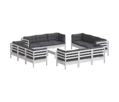 13-Osaline Aiamööbli Komplekt Antratsiithallide Patjadega