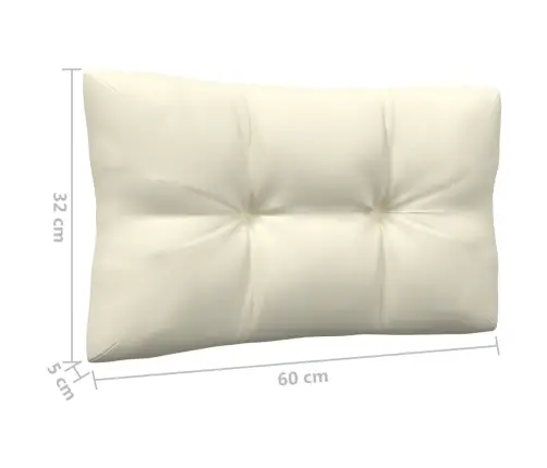 6-Daļīgs Dārza Mēbeļu Komplekts Ar Krēmkrāsas Matračiem, Priede Vidaxl