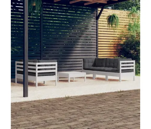 6-Osaline Aiamööbli Komplekt Antratsiithallide Patjadega