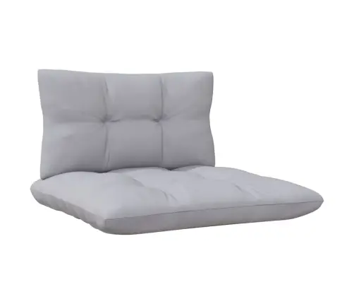 7-Daļīgs Dārza Mēbeļu Komplekts Ar Pelēkiem Matračiem, Priede Vidaxl