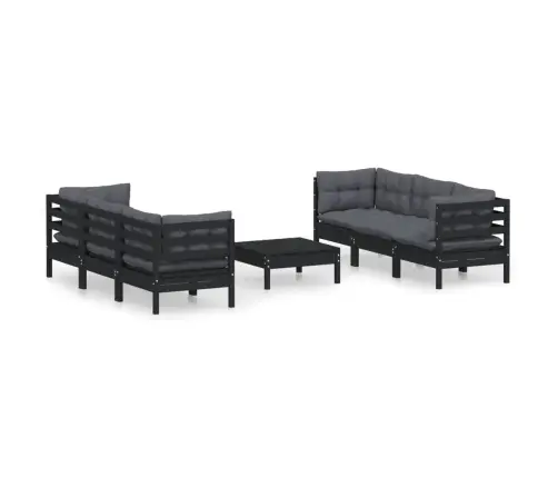7-Osaline Aiamööbli Komplekt Antratsiithallide Patjadega