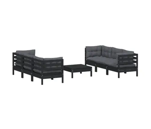 7-Osaline Aiamööbli Komplekt Antratsiithallide Patjadega
