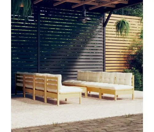 Sodo Komplektas Su Kreminėmis Pagalvėlėmis, 9 Dalių, Pušis