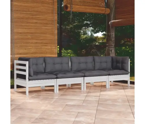 Sodo Komplektas Su Pagalvėlėmis, 4 Dalių, Pušies Masyvas