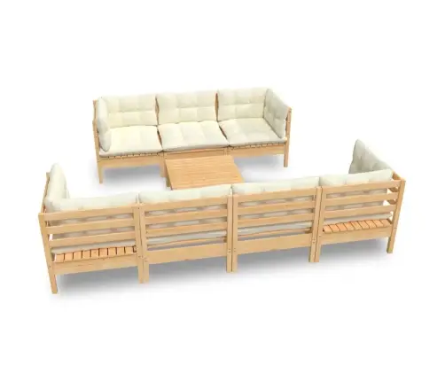 Sodo Komplektas Su Pagalvėlėmis, 8 Dalių, Pušies Masyvas