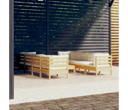 Sodo Komplektas Su Kreminėmis Pagalvėlėmis, 9 Dalių, Pušis