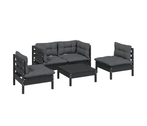 Sodo Komplektas Su Pagalvėmis, 5 Dalių, Pušies Medienos Masyvas