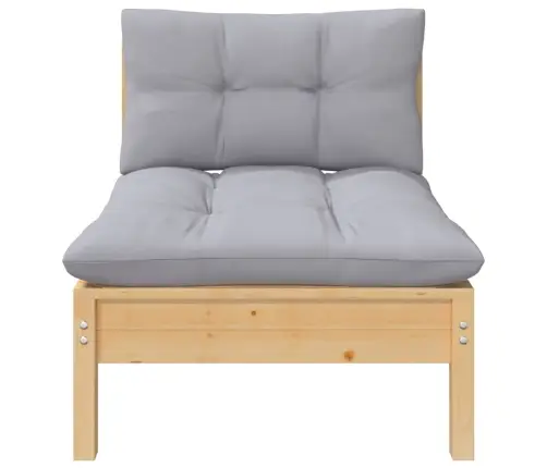 Sodo Komplektas Su Pilkomis Pagalvėmis, 5 Dalių, Pušis