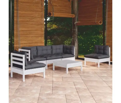 6-Daļīgs Dārza Atpūtas Mēbeļu Komplekts Ar Matračiem, Priede Vidaxl