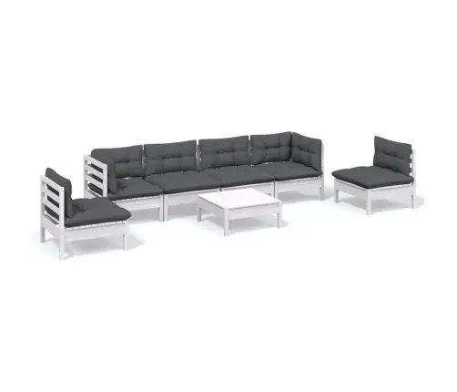 7-Osaline Aiamööbli Komplekt Istmepatjadega, Männipuit