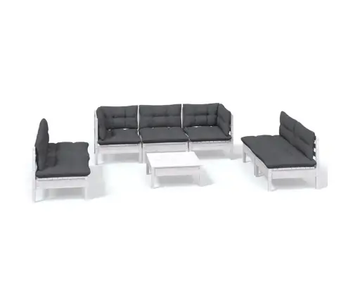 Sodo Komplektas Su Pagalvėlėmis, 8 Dalių, Pušies Masyvas