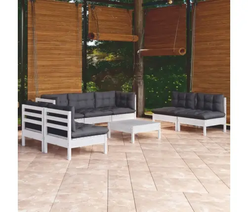 Sodo Komplektas Su Pagalvėlėmis, 8 Dalių, Pušies Masyvas