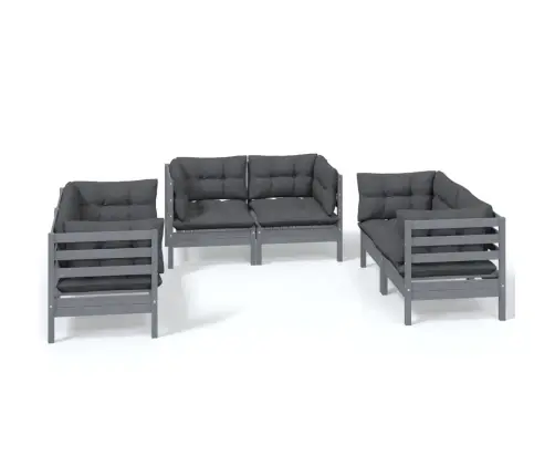 Sodo Komplektas Su Pagalvėmis, 6 Dalių, Pušies Medienos Masyvas