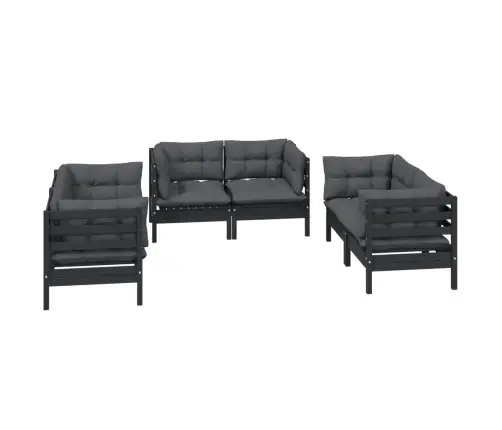 6-Daļīgs Dārza Atpūtas Mēbeļu Komplekts Ar Matračiem, Priede Vidaxl