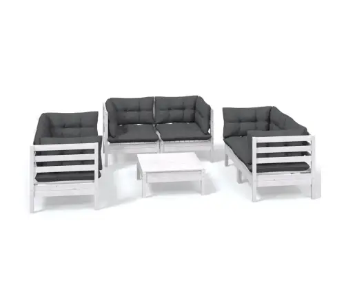 7-Osaline Aiamööbli Komplekt Istmepatjadega, Männipuit