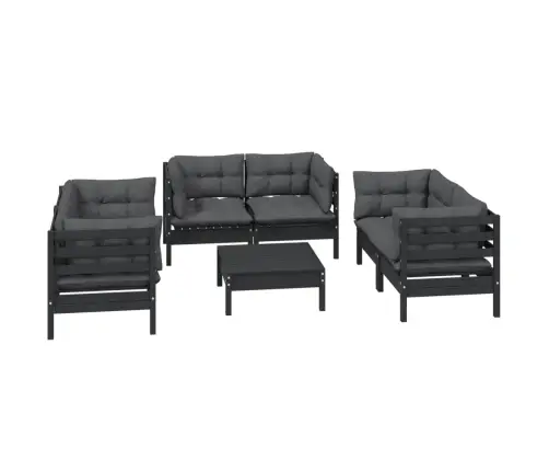 7-Daļīgs Dārza Atpūtas Mēbeļu Komplekts Ar Matračiem, Priede Vidaxl