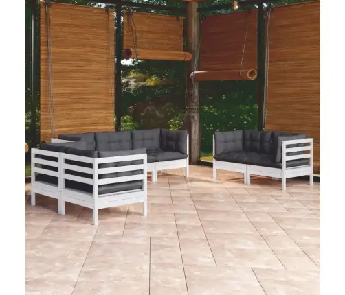 7-Daļīgs Dārza Atpūtas Mēbeļu Komplekts Ar Matračiem, Priede Vidaxl