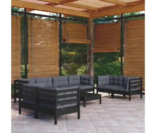 9-Osaline Aiamööbli Komplekt Istmepatjadega, Toekas Männipuit