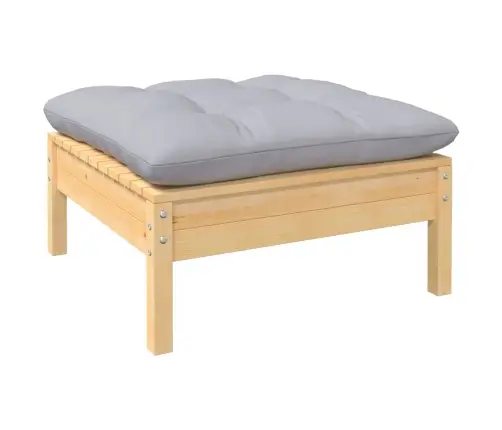 5-Osaline Aiamööbli Komplekt Hallide Patjadega, Männipuit