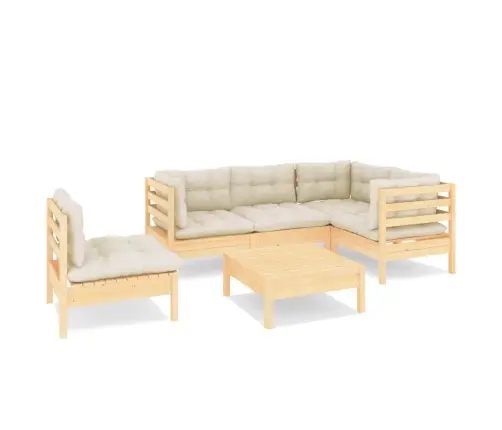 Sodo Komplektas Su Kreminėmis Pagalvėlėmis, 6 Dalių, Pušis