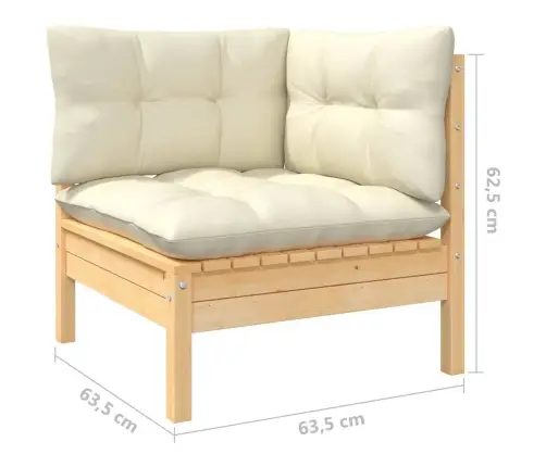 Sodo Komplektas Su Kreminėmis Pagalvėlėmis, 6 Dalių, Pušis