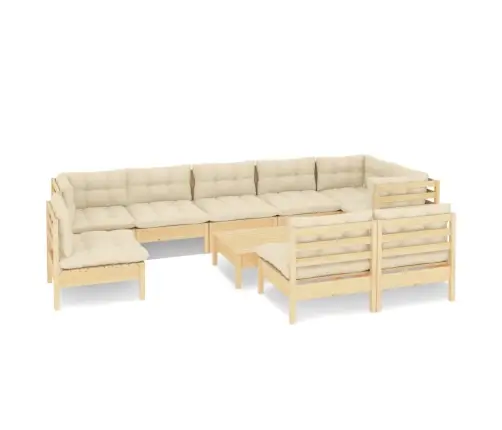 Sodo Komplektas Su Pagalvėlėmis, 10 Dalių, Pušies Masyvas