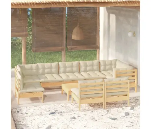 Sodo Komplektas Su Pagalvėlėmis, 10 Dalių, Pušies Masyvas