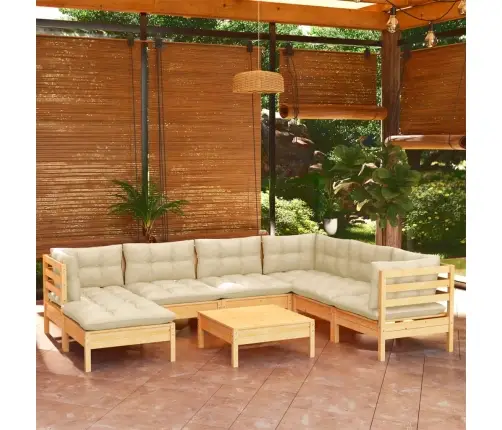 Sodo Komplektas Su Pagalvėlėmis, 8 Dalių, Pušies Masyvas