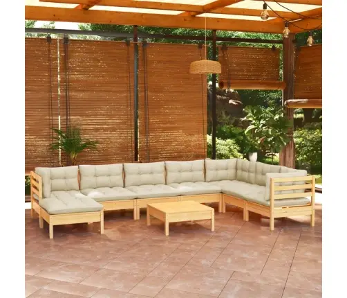 Sodo Komplektas Su Pagalvėlėmis, 9 Dalių, Pušies Masyvas