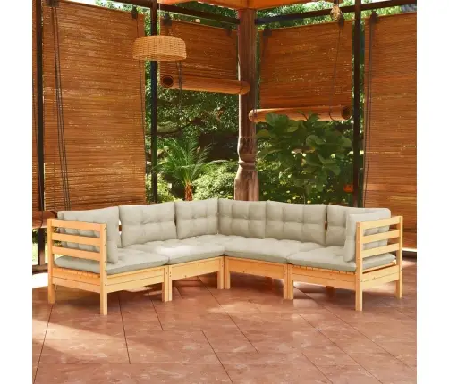 Sodo Komplektas Su Pagalvėlėmis, 5 Dalių, Pušies Mediena