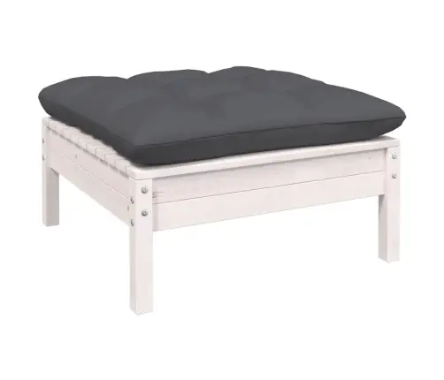 7-Daļīgs Dārza Mēbeļu Komplekts Ar Matračiem, Balta Priede Vidaxl