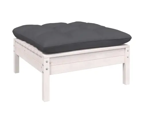 Sodo Komplektas Su Pagalvėmis, 10 Dalių, Baltas, Pušies Masyvas